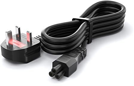 CYD 3 Pin Mains lead Power UK Plug Mickey Mouse C5 Cloverleaf Cord Mains Cable Lead for Laptop AC-Adapter Charger Acer Dell HP Compaq Toshiba Vaio Delta Asus Lenovo Electric Equipment 1.2m (3.9ft)