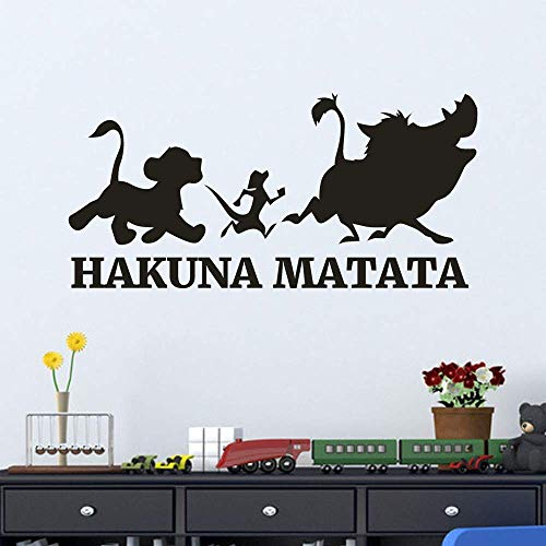 Der König Der Löwen Sagt: Hakuna Matata Sorglos Zitat Wand Dekorative Abziehbilder Hause Herausnehmbaren Declas Vinylwandkunst Aufkleber 60Cm X 30Cm