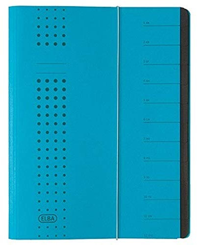 ELBA Ordnungsmappe chic 400001035 DIN A4 12Fächer Karton blau