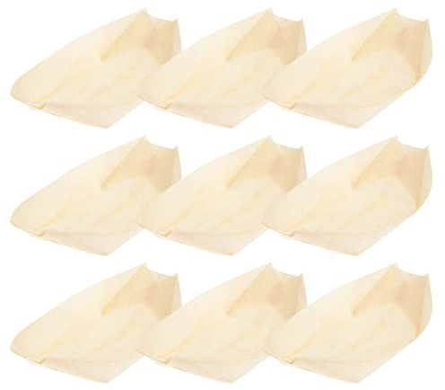 Cabilock Einweg Sushi Holzschalen 50 StüCk, 13.5cm X 7.7cm Einweg Snackschalen Aus Holz, Snackschalen FüR Fingerfood, Salate, Desserts, Umweltfreundlich Und Kompakt FüR Partys Und Veranstaltungen