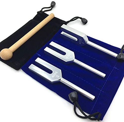 Yeeyf Stimmgabel-Set mit Engels-Stimmgabeln, 4096 Hz, wundervolles Klangheilungs-Musikinstrument, 3 Stück
