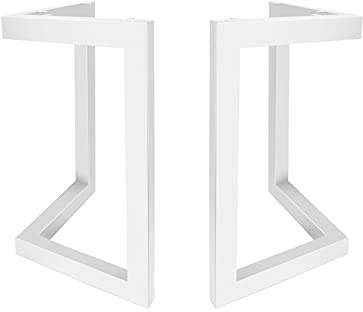 Fimghsoo Pied de Table Industriel Pied Meuble en Metal Scandinave 2pcs DIY pour Table Chaise Blanc avec Vis + Protège Pieds