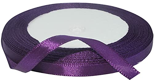 AERZETIX - C50473 - Satinband dekorativ glänzendes - 6mm x 22 meter - lila - kreative projekte nähkunst geschenkverpackung zur geburtstagsfeier