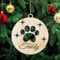 Pet-Jos Personalised Dog Christmas Tree Decoration with Dog's Name, Wooden Tree Ornament, Engraved Pet Name Christmas Bauble Gift Card Insert for Family and Friends