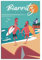 NMNM Biarritz Frankreich Surfer Vintage Reiseposter Leinwand Kunst Wanddekoration Poster Bild Druck Malerei Poster Geschenk 30 x 45 cm