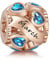 NINGAN March Birthstone Charms Rose Gold 925 Sterling Silver Love Heart Bead for Charm Bracelets and Necklaces with 5A Cubic Zirconia, Birthday Gifts