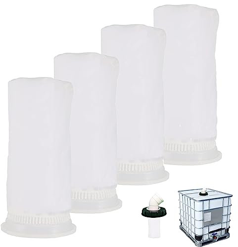 GEDEGOOK 4PCS Filtro IBC in Nylon per serbatoio dell'acqua Pioggia IBC 1000L,Filtro Serbatoio acqua Pioggia Filtro di Ricambio IBC,Raccordo Coperchio Serbatoio IBC (163 mm)