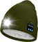 ATNKE Unisex LED Lighted Bluetooth Beanie Hat,USB Rechargeable 4 LED Running Headlamp Ultra Bright Music Speaker Cap with Head Torch Winter Warm Lined Fleece Gifts for Men and Women/Army Green