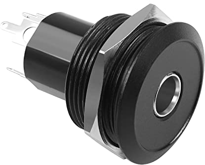 QIANRENON 6,35mm Gewinde Befestigung Löten Adapter TRS 1/4 Buchse auf Lötanschlüsse Stereo Runder Anschluss. TRS 6,35mm Mikrofon Einbau Steckdose, für Mikrofone Lautsprecher Verstärker Mischpulte
