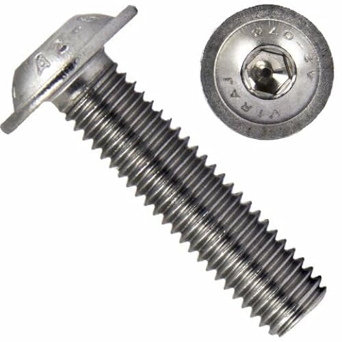 25x Linsenkopfschrauben mit Flansch & Innensechskant - Verzinkte, Rostfreie Schrauben - Flachkopfschrauben, Tellerkopfschrauben, Rundkopfschrauben (M6x20)