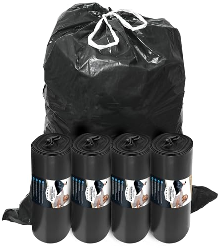 Sacs poubelle 120 l solides – indéchirables – avec cordon de serrage XXL – Sacs poubelle 120 liter – 40 µ – 700 x 1100 mm – LDPE – Grand sac poubelle - 100 Sacs