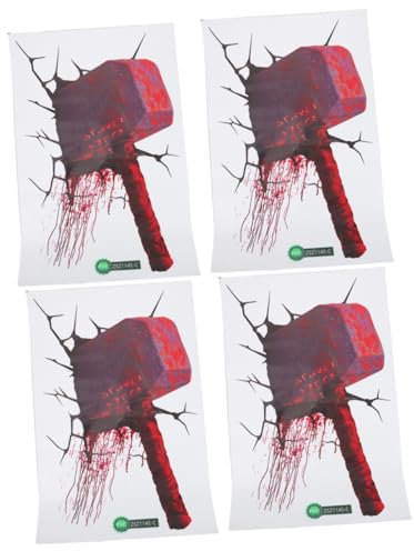 UKCOCO 4 Blätter Wandtattoo Halloween- Vampir-Party-Aufkleber entfernbare Wandaufkleber Ornament Halloween-Deko-Zubehör gruselige Abziehbilder Fenster schmücken Wandschmuck 3d