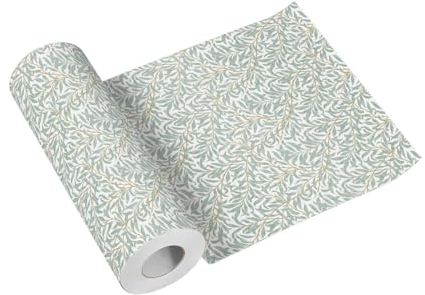 PAW - Tischläufer aus Airlaid (40 cm x 24 m) I Tischdeko für Kommunion, Konfirmation, Hochzeit, Geburtstag, Gartenparty, Taufe I Tischdeko Elegant Tischband - Weidenzweig I Willow Branch