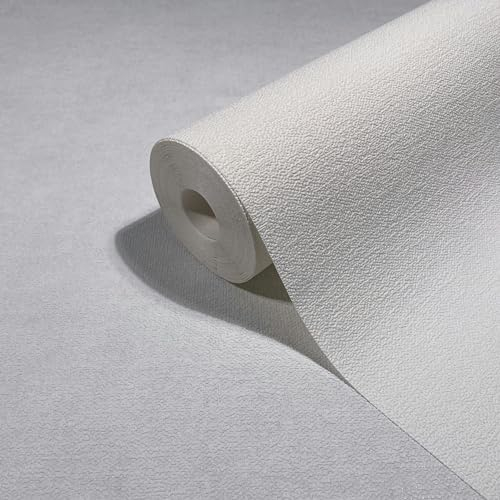 marburg Tapete Weiß Beige Struktur Modern Schlicht Einfach für Wohnzimmer Schlafzimmer Küche MADE IN GERMANY 10,05 x 0,53m