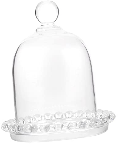 Cabilock Bandeja con Tapa de Cristal pequeña cúpula de Cristal Platos de Pastel de Boda Accesorios Fiesta complementos Fiesta Planta Vaso Porta Aperitivos Placa de exhibición de Pastel Mini