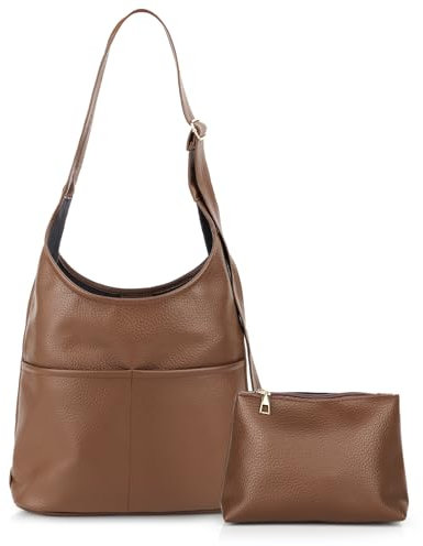 Aeeque Umhängetasche Damen,Handy Umhängetasche Braun, Mittelgroß Handytasche Umhängen mit Geldbörse aus weichem PU Leder, Damenhandtasche Messenger Bag für Reisen, Freizeit, Arbeit