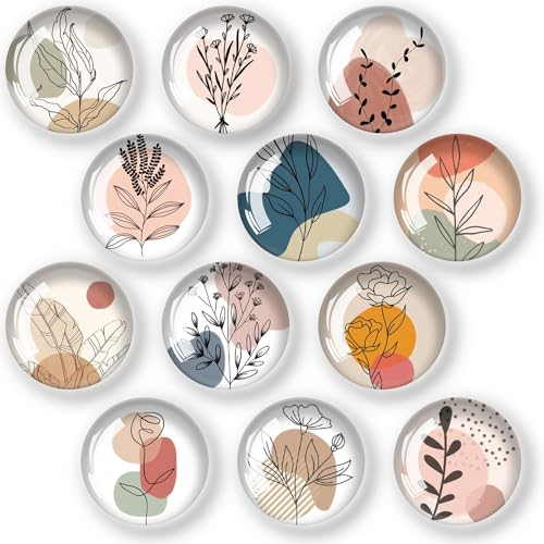 12 Stück Kühlschrank Magnete Kristallglas Kühlschrankmagnete Magnete Kinder Kühlschrankmagnete Dekorative zum Kühlschrank für Whiteboards Kühlschränke Fotos (Runde/30 mm)-Böhmen