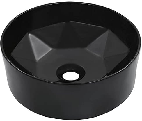 Lavabo, ShGaxin Lavabo Sobre Encimera, Lavabo Baño, Muebles De Baño, Mueble Lavabo, 36x14 cm cerámica negro