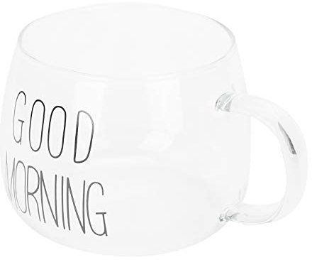 Sonew Classy Borosilicate Glass Coffee Mug with Handle – Premium Transparent Tea Cup Ideal for Hot Beverages, Milk, Cocktails (Black Label)