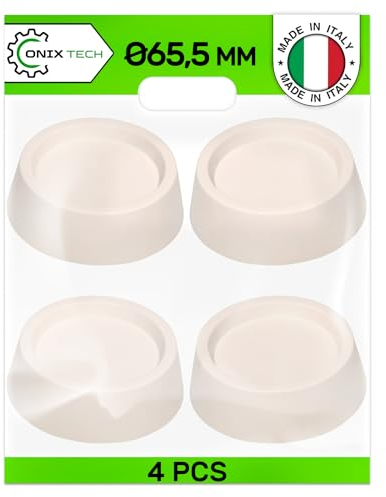 4 Piezas Universales Goma Patas Lavadora Antivibracion 21 mm Ø65,5/45 mm Tacos Antivibracion Lavadora - Garantía de 5 Años - MADE IN ITALY - ONIX TECH