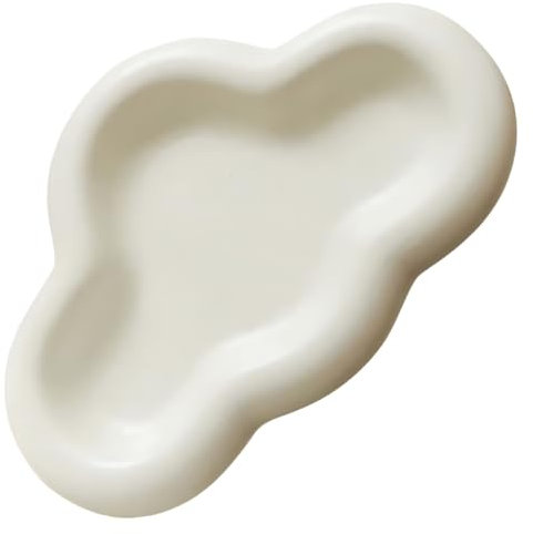 IMIKEYA Bandeja De Cerámica Forma De Nube Para Joyería Organizador Estético De Accesorios Plato Decorativo Para Anillos y Llaves Para Almacenamiento y Fotografía