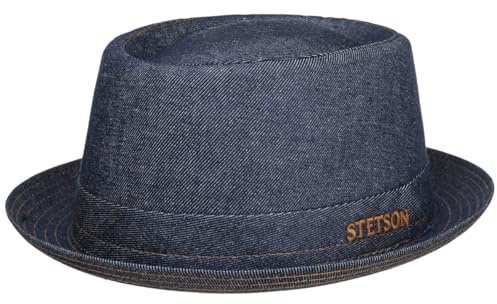 Stetson Danvick Denim Pork Pie Hut Damen Herren Made in Italy Sommer