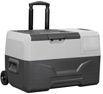 Alpicool ECX40 40L Compresor Nevera Nevera 12V Nevera Eléctrica Portátil Coche para Camping con Puerto USB, Rueda telescópica Varilla, Recargable (Batería No Incluida)
