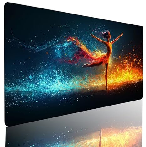 Blau Gaming Mauspad XXL 60 x 40 cm, Mousepad TäNzer Schreibtischunterlage Wasserdicht Und rutschfest Mouspad mit VernäHten Kanten Verbessert PräZision und Geschwindigkeit Geeignet für BüRospiele 29-7
