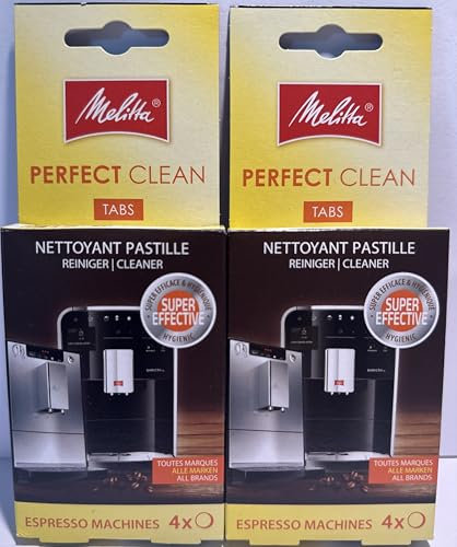 Melitta Perfect Clean Reinigertabletten für Espressomaschinen, 4 x 1,8g, 2er-Pack