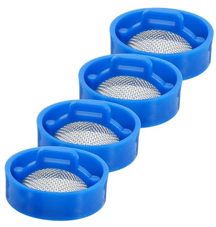 NUOBESTY Filtre De Vanne D’arrivée D’eau Lave-linge 4 Pièces Acier Inoxydable Bleu Protection Anti-impuretés Haute Filtration Accessoires Universels Pour Machine à Laver