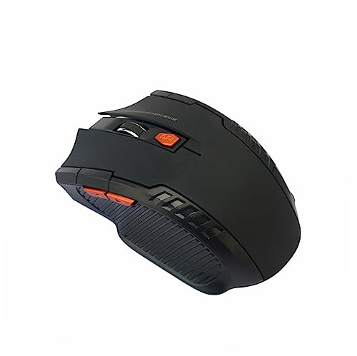 jojofuny Souris de Jeu sans Fil 2,4 Ghz, 6 Boutons, ABS Noir | Transmission Numérique 2,4 Ghz, Plug And Play, Récepteur USB Inclus, pour Ordinateur Portable et Bureau