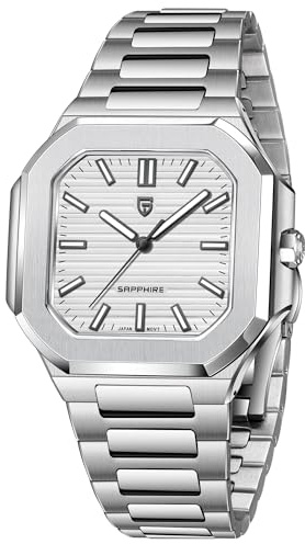 Pagani Design Herren Quarz Uhr mit Mechanischem Sekundenlauf - Edelstahl Wasserfeste Armbanduhr für Business & Sport, Leuchtendes Zifferblatt, 5-Jährige Batterielebensdauer