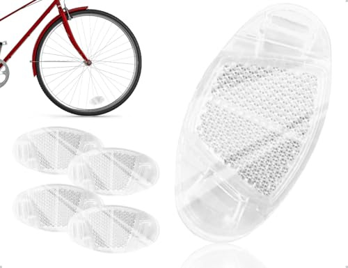 Emezddo 4er Set Fahrrad Speichenreflektoren,Kinder Katzenaugen Speichen Reflektoren,verwendet für Fahrrad Rennrad Mountainbike,Stadt,Berg,Nacht(Weiß,Oval)