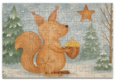 Mr. & Mrs. Panda Puzzle Eichhörnchen Weihnachten Design 96 Teile - Geschenk, Puzzlespiel, Frohes Neues Jahr, 2000, Frohe, Neujahr, Weihnachtsgruß, Guten Rutsch, 1000, 1500, 500