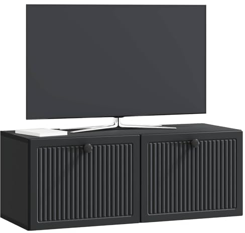 vidaXL Wandmontierter TV-Schrank Schwarz 78,5 x 31 x 30 cm, Moderner Wohnraum, rechteckiger TV-Schrank, viel Stauraum, Wandmontage, kompakter Organizer fürs Zuhause