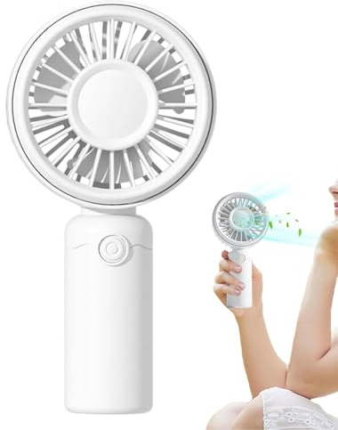 Tragbarer Ventilator, 3 Geschwindigkeitsstufen, verstellbar, wiederaufladbar, USB, leise, persönlicher Ventilator, klein, für Reisen, Zuhause, Büro, Schule, Reisen, Sport, Wandern,