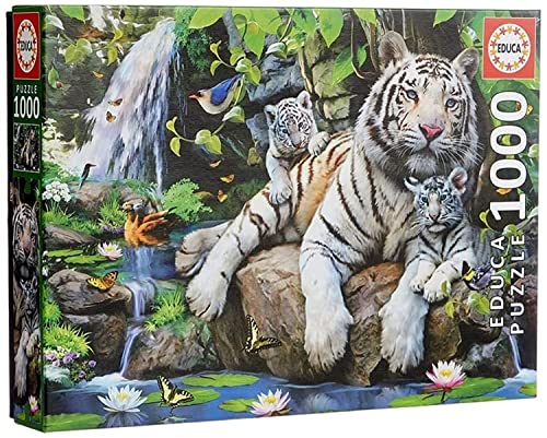 Educa - Puzzle 1000 Teile für Erwachsene | Königstiger, 1000 Teile Puzzle für Erwachsene und Kinder ab 14 Jahren, weiße Tiger, Tierpuzzle (14808)
