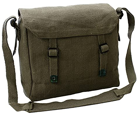 OUTBOUND Small Canvas Webbing Messenger Bag (Olive)