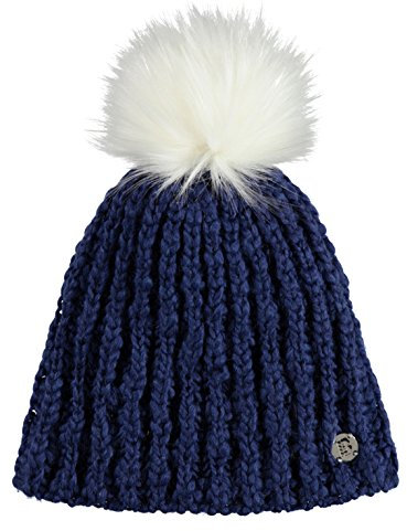 Bench Damen Wintermützen Turn Up Bobble blau Einheitsgröße