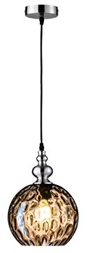 Fischer & Honsel Pendelleuchte Uller 1x E27 max. 40,0 Watt, nickelfarben, 69567, 20 x 20 x 140 cm (LxBxH)