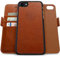 dreem Fibonacci 2-in-1 Wallet Case for Apple iPhone SE 3 (2022), SE 2, & 8/7 - Luxury Vegan Leather, Magnetic Detachable Shockproof Phone Case, RFID Card Protection, 2-Way Flip Stand - Caramel