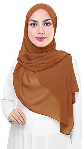 Lina & Lily Damen Muslim Premium Chiffon Hijab Kopftuch Schal aus Leicht Stoff (Kupfer)
