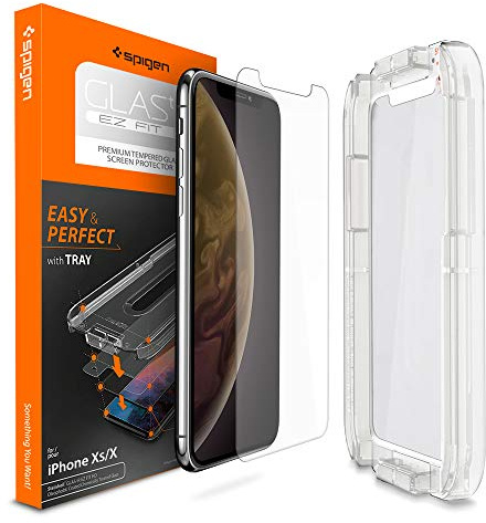 Spigen 063GL24823 – Screen Protector (Screen Protector, Apple, iPhone XS/iPhone X, Scratch Resistant, Transparent, 1 Piece)