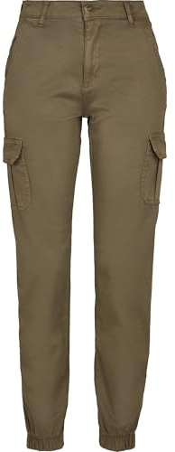 Urban Classics Damen Ladies High Waist Cargo Pants Hose, Grün (Olive 00176), W(Herstellergröße: 31)