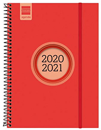 Finocam – Kalender 2020-2021 E10 – 155 x 212 Wochenansicht, Wochenansicht, spanisches Label Rot