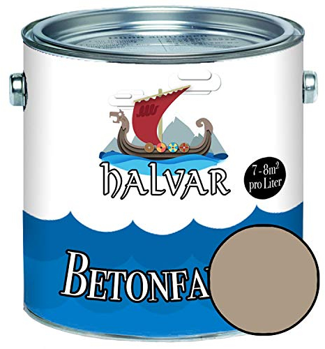 Halvar Betonfarbe/Bodenbeschichtung SEIDENMATT Gelb RAL 1000-1037 Fassadenfarbe (10 L, RAL 1019 Graubeige)