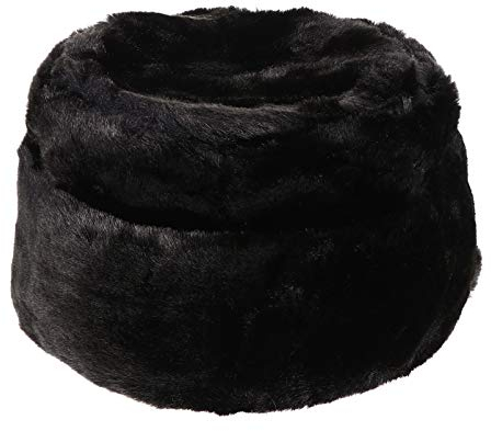 VALICLUD Winter Russische Kunstpelzmütze Kosakenmütze Winter Outdoor Ski Warme Kappe für Alte Männer Frauen Schwarz