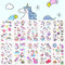Tattoo Kinder, 10 Blätter Einhorn Tattoos Set, Temporäre Tattoos Kinder Aufkleber, Wasserdichte Kindertattoos Einhorn Sticker für Mädchen/Jungen Kindergeburtstag Mitgebsel Party (Einhorn)