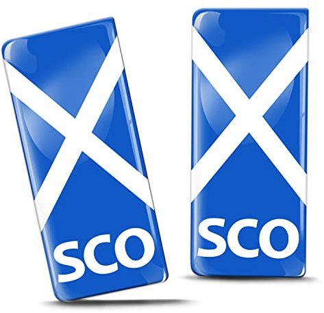 2 x 3D Gel Silicone Scotland Badge Car Number Plate Self-adhesive Stickers Scottish Flag UK Decals QS 11
