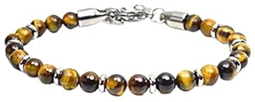 MAISON GIOIELLI FIRENZE OHANA Herren-Armband aus 18 Karat vergoldetem Stahl mit Andromeda Kugeln, Zirkonium Sterling-Silber Legierter Stahl